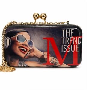 Magazine Glossy Cover Clutch Crossbody Chain Bag